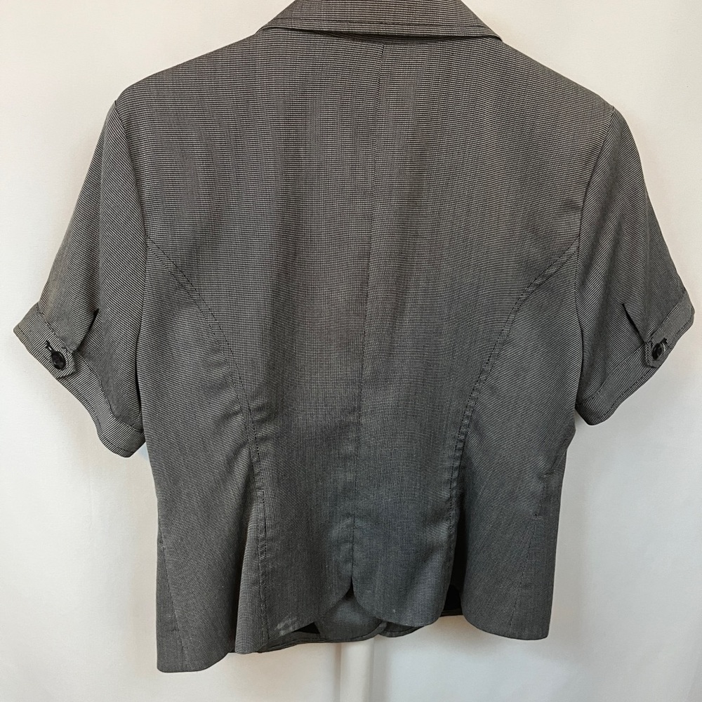 Black and White Short Sleeve Suit Jacket Top Size 12P - Picture 3 of 9